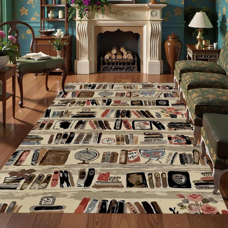 

Vintage Book Cat Pattern Carpet Mat Rug Stylish Home Decoration Living Room Bedroom Floor Covering Realistic Visual Illusion 40x60cm