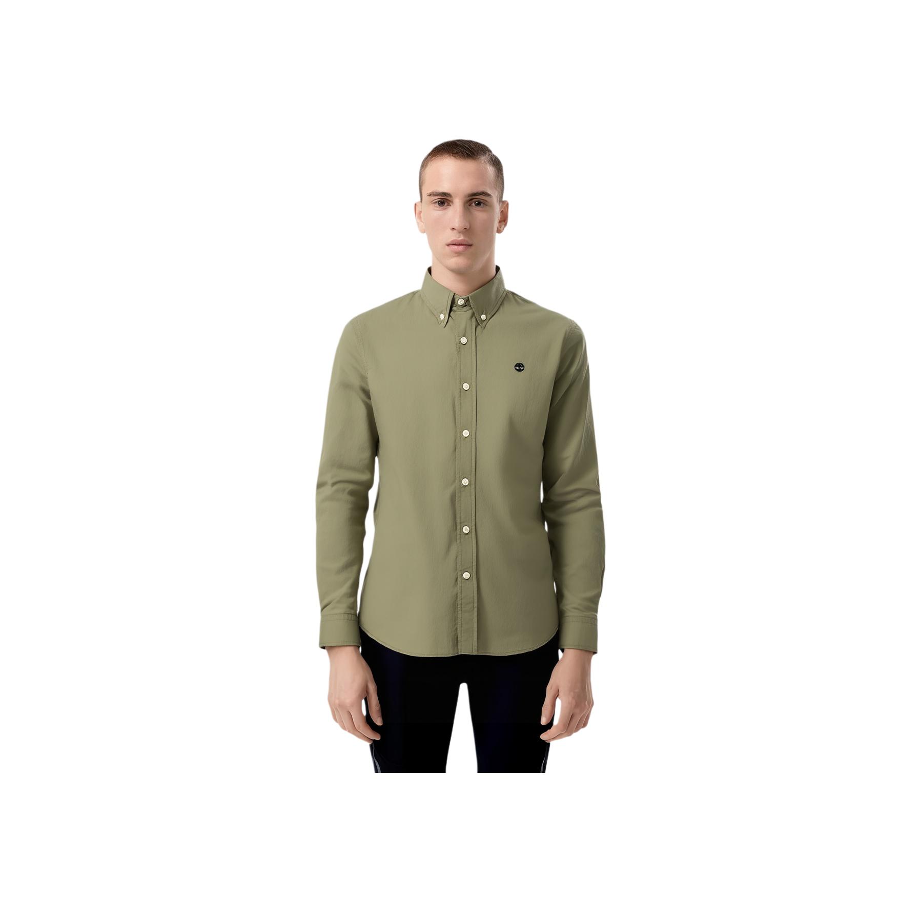 

Timberland Embroidered Logo Casual Breathable Slim Fit Long Sleeve Shirt Men shirts Cassel-Green A2ERT-590 M