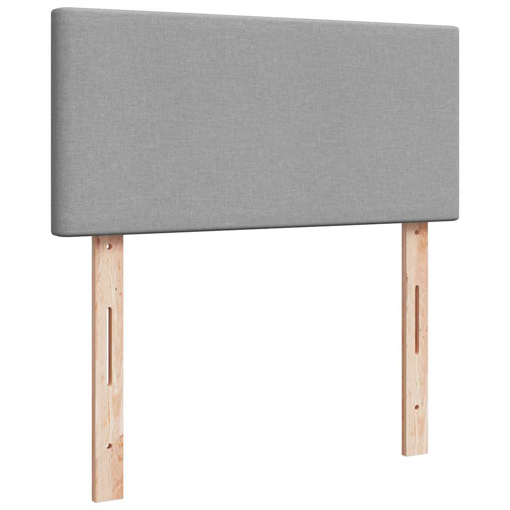 Ottoman Bed with Mattress & LEDs Light Grey 80 X 200 Cm Fabric