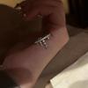 New in elegant inlay diamonds tassel water droplet ring light luxury fashion rings for women unique suitable for daily jewelry