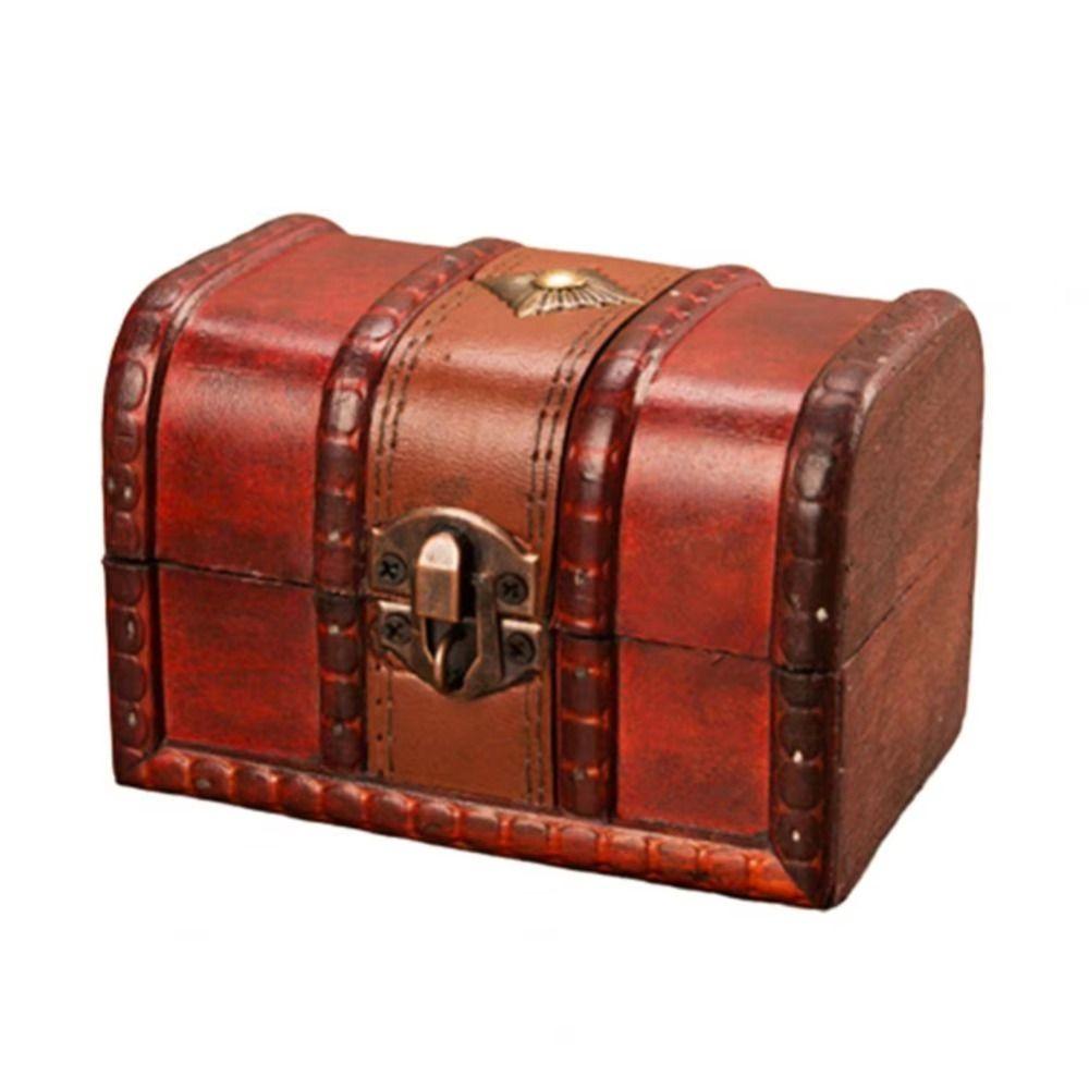 Decorative Jewelry Storage Box Wooden Jewelry Box European Treasure Chest Storage Secret