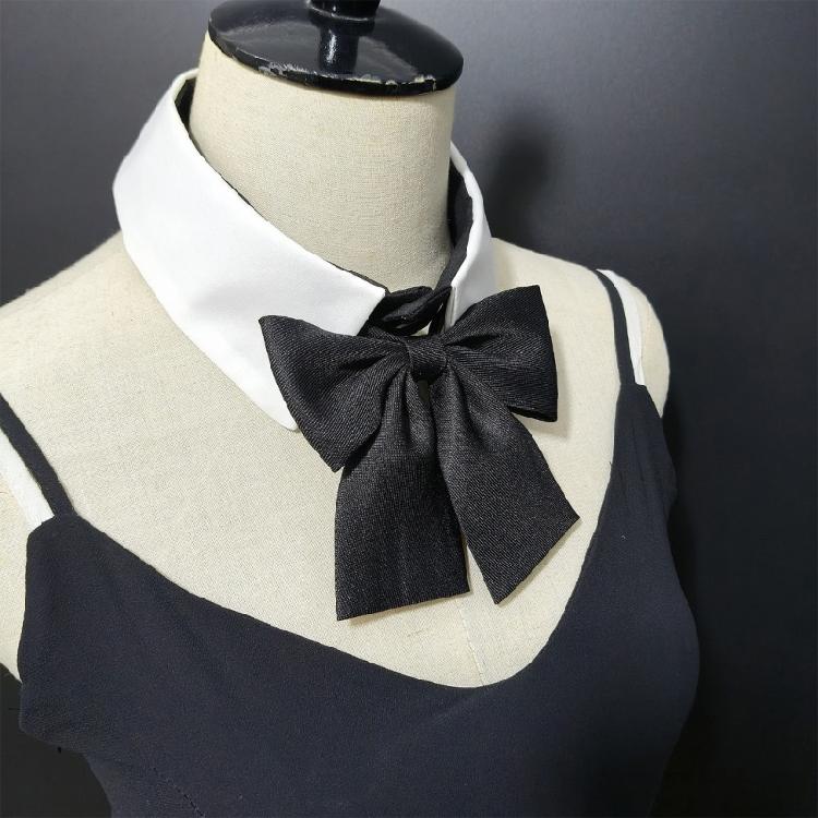 Multifunctional Detachable Collar with Black Bowtie Front Decorative Lapel False Collar for Womens Blouses and Sweaters