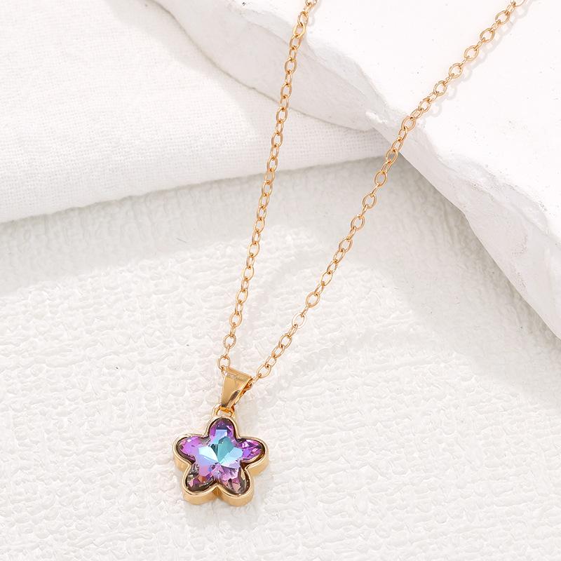 Neues Produkt allmähliche Veränderung Fünf-Sterne-Schmuckset Mode Persönlichkeit ins leichter Luxus Mädchen Halskette Schlüsselbeinkette