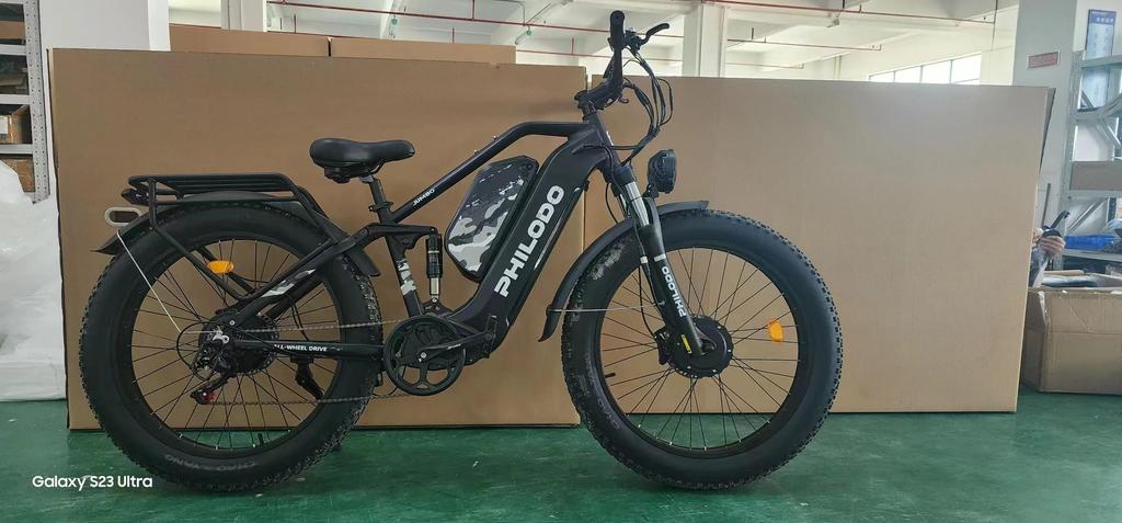 Electric bicycle PHILODO JUMBO, 3000W motor, 48V 23Ah battery, top speed 56 km/h, cruising range 150km, 26x4.0 inch tires