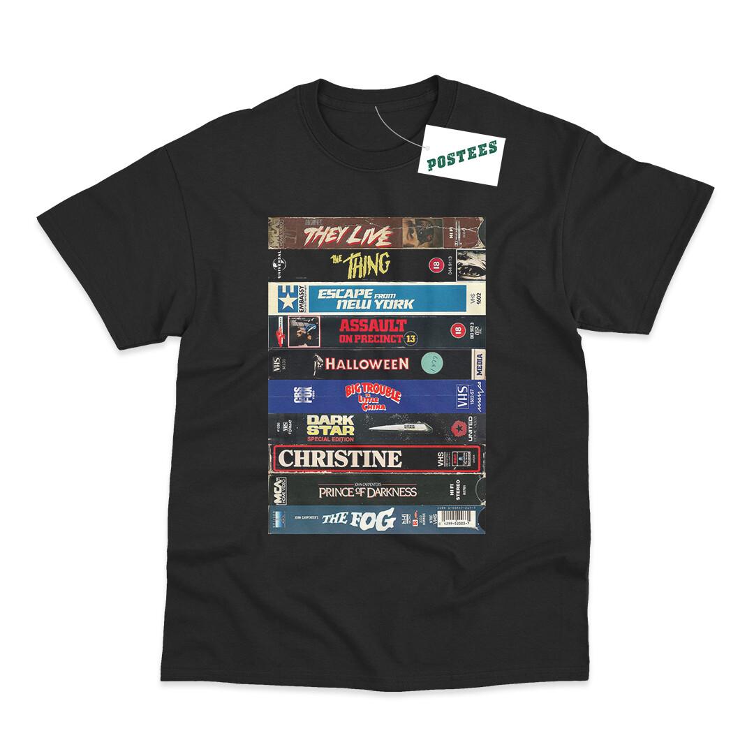 Retro VHS Collection Inspired by John Carpenter DTG Printed T-shirt S