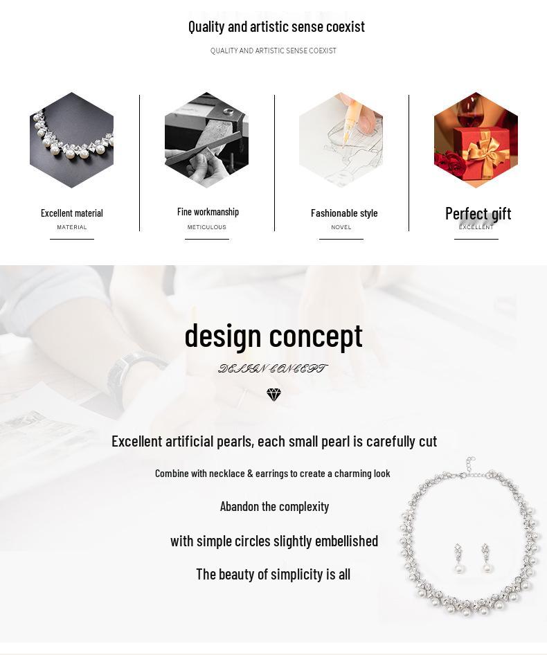 Evropský a americký luxusní náhrdelník se sadou perlových drahokamů: Všestranný svetr a řetízky na klíční kost pro ženy