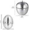 Cute Stainless Steel Egg Shaped Mechanical Visual Countdown Reminder Alarm Clock Kitchen Timer