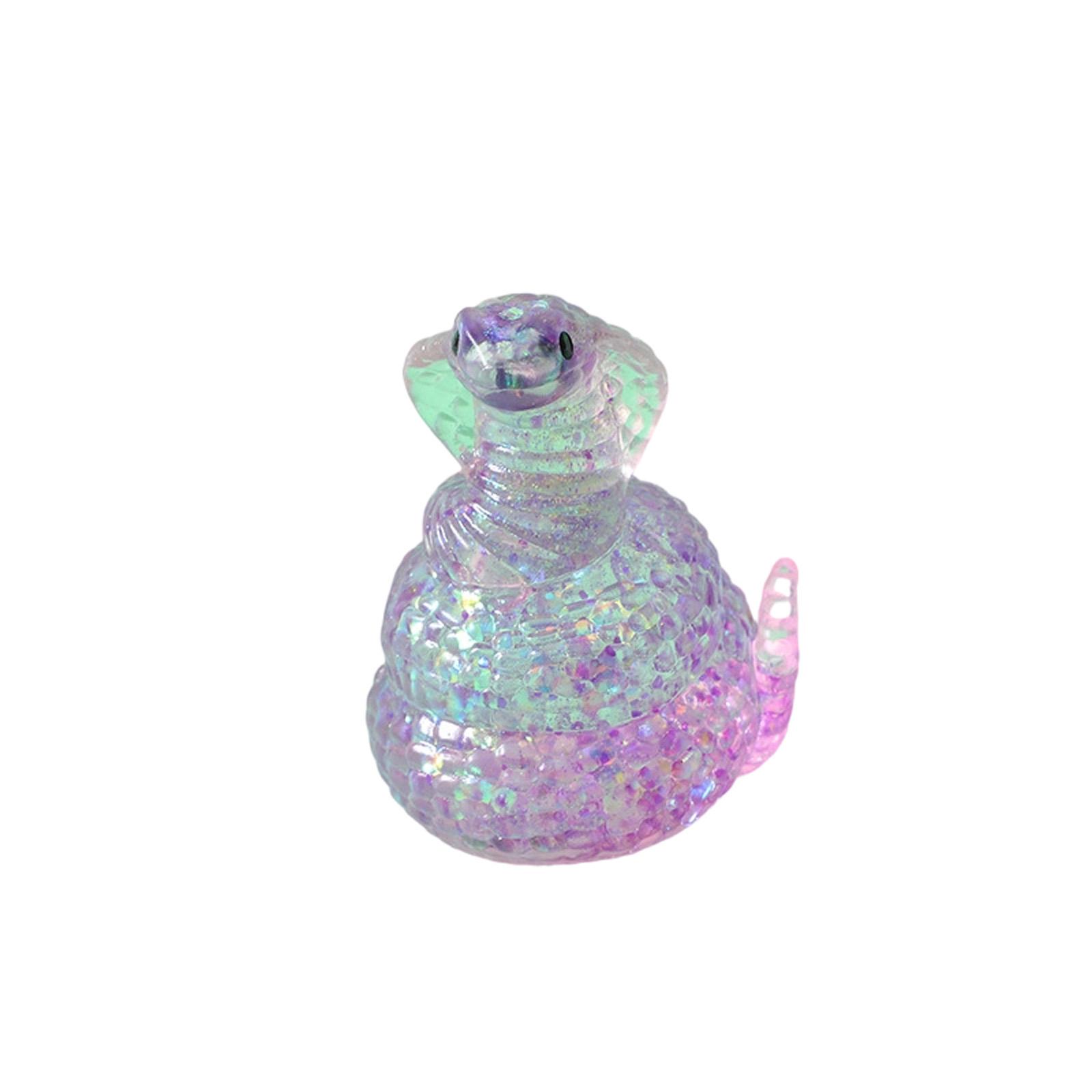 

Transparent Snake Toy Soft Stress Animal Figure for Kids and Adults Sensory Play Gift One Size фиолетовый