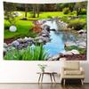 Garden Pond Scenery Tapestry Wall Hanging Simple And Abstract Art Bohemian Nature Living Room Bedroom Home Decor
