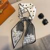 Vintage Horse Print Long Hair Band Ribbon For Women Silk Hair Accessories  Trend Girl Bow Scarf Headband Hair Tie