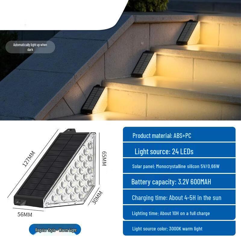 

NuFeng Solar Stair Lights 24LED Warm White (2-Pack)