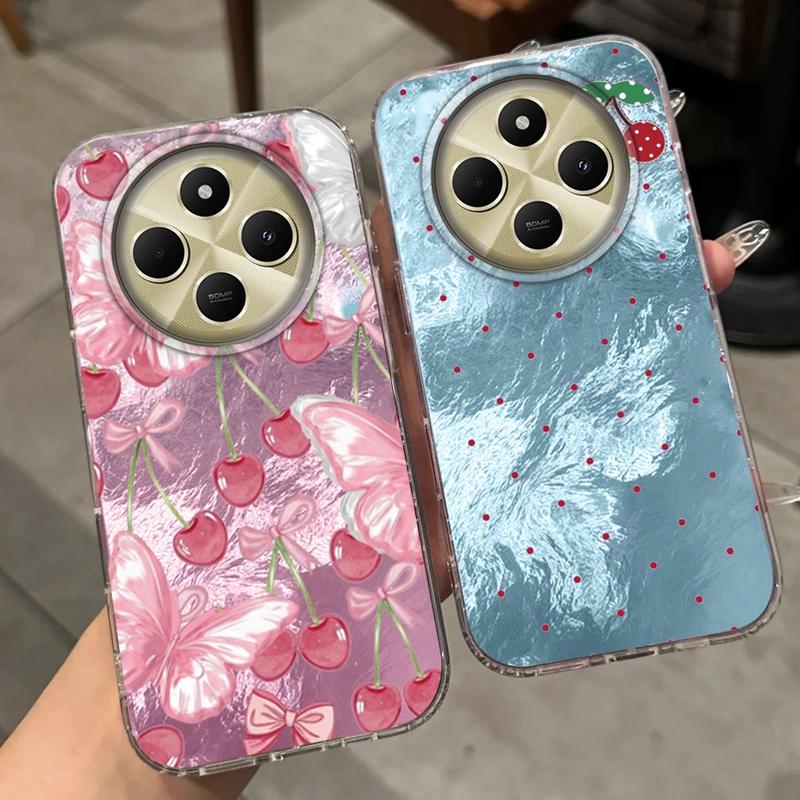 Cute Fruit Cherry Butterfly Girls Women Phone Case For Xiaomi Poco X3pro X5 M6 X6 X3 NFC M5s M6 Pro C75 C61 Bumper Fundas Cover