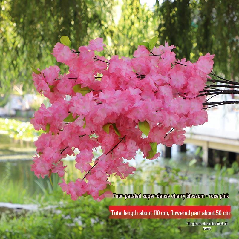 Artificial Cherry and Peach Blossom Branches for Indoor/Outdoor Decoration, Wedding Decor, Pear Flowers, Faux Silk Ceiling Rattan