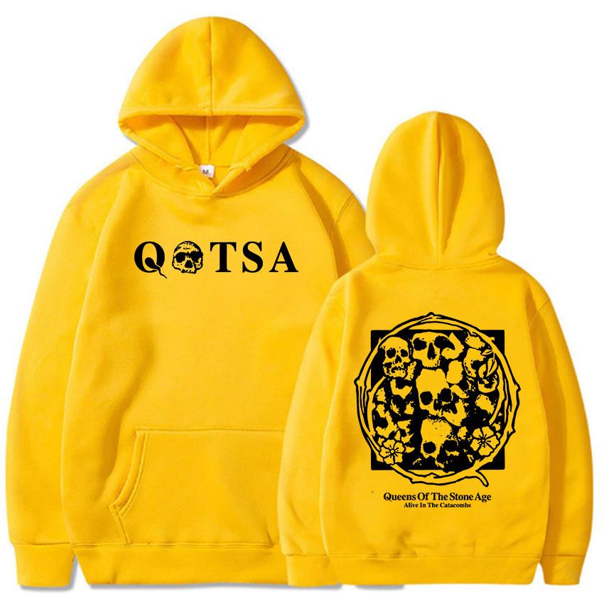 Mikiny Alive In The Catacombs QUEENS OF THE STONE AGE QOTSA Kapela Mikina s dlouhým rukávem Pánské mikiny s kapucí Grunge Pánská mikina