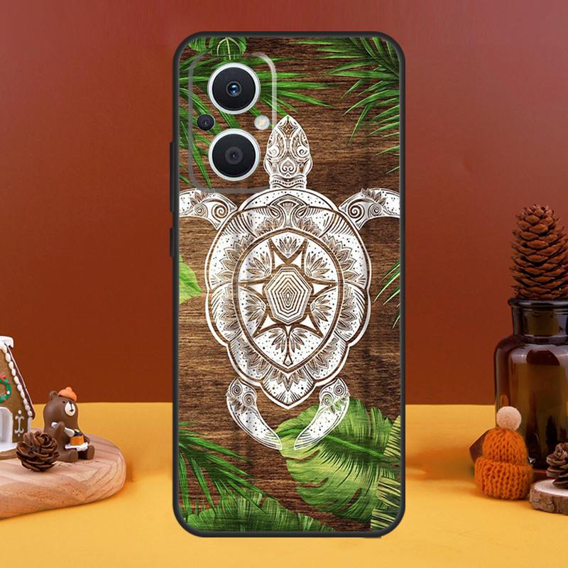 Turtle Wood Pattern Case For OPPO Reno 8T 4Z 5Z 10 Pro 11 F 4 5 6 7 8 Lite OPPO Find X5 X6 Pro X2 X3 Lite Cover