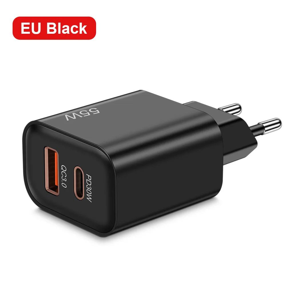 55W USB Type C Charger Quick Charge 3.0 Phone Charge Adapters for IPhone 16 15 Pro Max Xiaomi Samsung Type C Fast Wall Charger