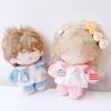 10cm Doll Clothes Blue Pink T-shirt Pants Set Gift Miniature Student Suit  Cotton Stuffed Doll