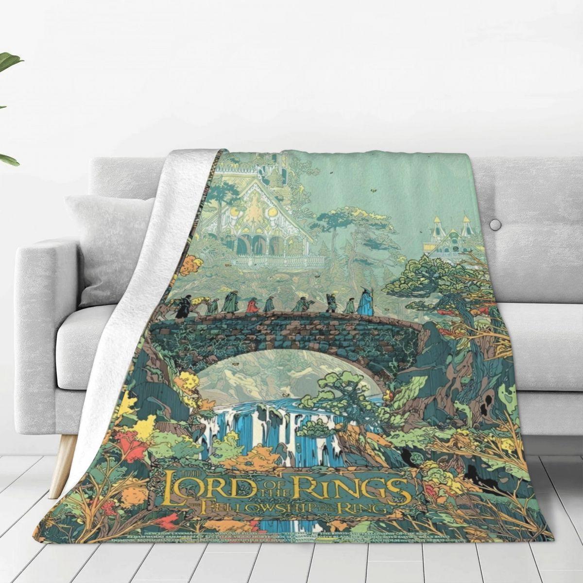 

L-Lords Of The R-Rings Anime Blanket Quality Soft Throw Blanket Cartoon Spring Camping Living Room Fashion Bedspread 75x90cm
