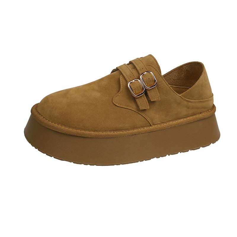 

Boken полутапочки с толстой подошвой и мешковиной, женские, новинка 2024 года, зимняя одежда, ретро-тапочки Boken с одной педалью 35 коричневый