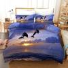 Delfin Dynetrekksett 3D Delfiner Hopper Sengetøy Polyester Havdyr Tema For Tenåringer Dobbel Queen King Size Dyne Trekk