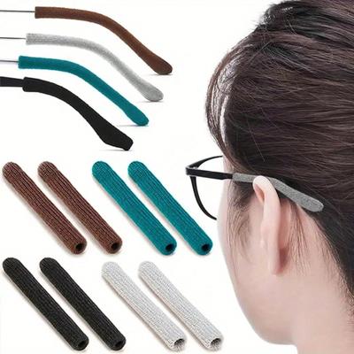 Almohadillas de Silicona Mejoradas para Gafas, Clips de Gafas Tejidos Antideslizantes, Fundas Cómodas para Gafas, Almohadillas para Gafas y Clips Traseros Antideslizantes para Gafas