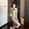 Spring new women's small first love dress retro gentle long-sleeved knitted dress niche design sense