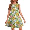 Vestido de verano para niña, sin mangas, estampado, color, informal