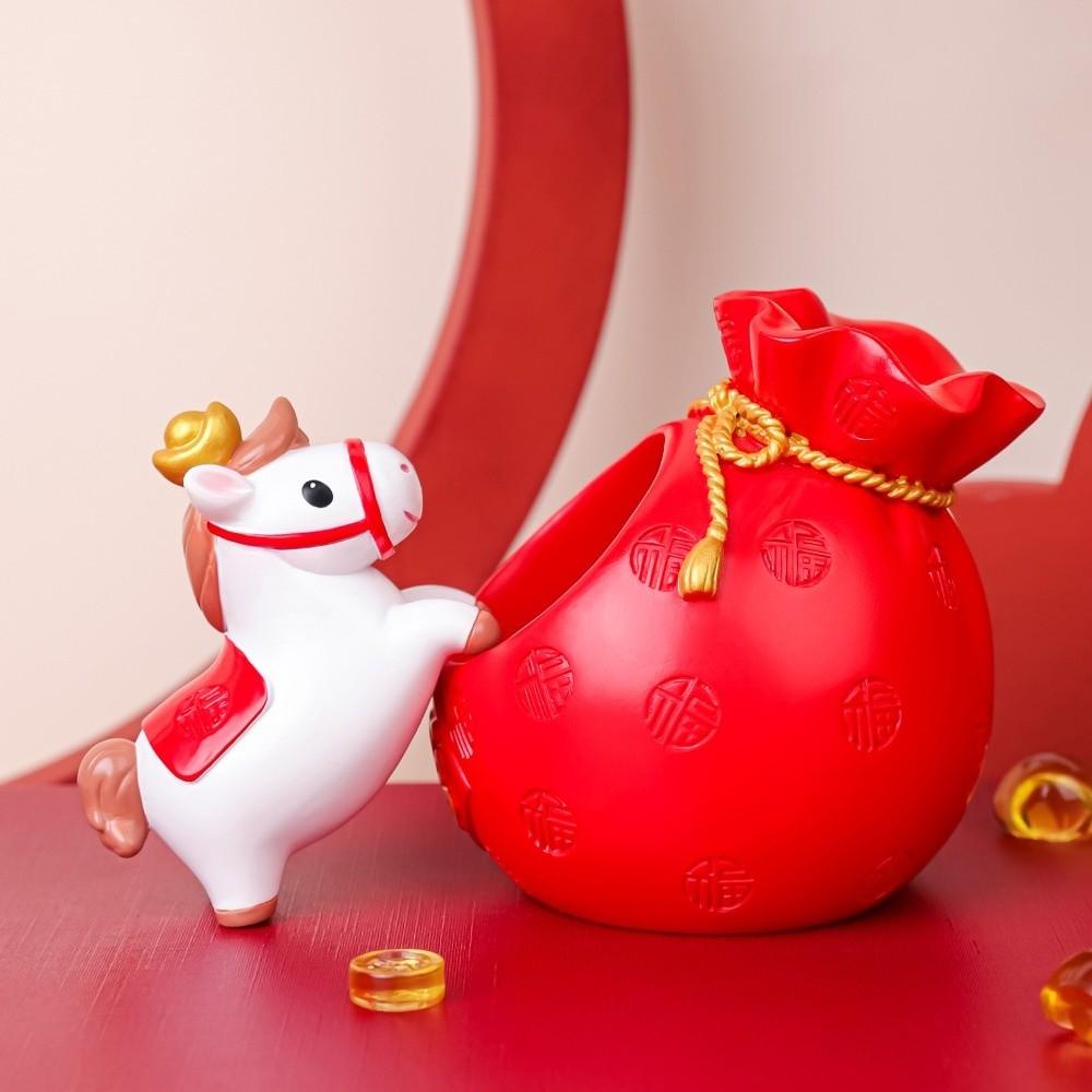 Fortune Zodiac Horse Figurines Lucky Bag Horse Figures Ornament  Table Desk