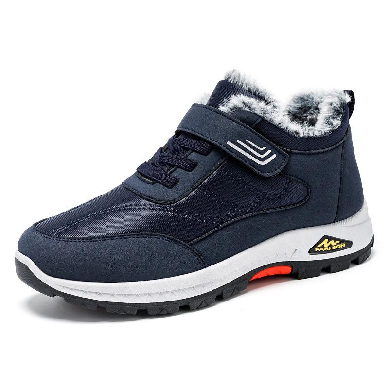 Winter New Durable and Comfortable Walking Shoes  Warm and Comfortable with Thickened Fleece Velcro Men's Snow Boots