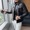 Spring Autumn Black Pu Leather Biker Jacket Men Style Long Sleeve Zipper Leather Coat Fashion Men Clothing Plus Size 3XL