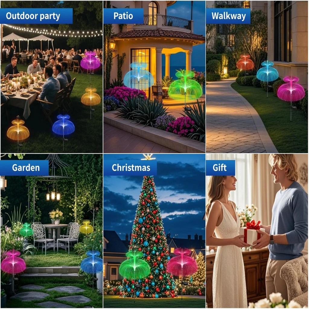 Christmas Jellyfish Garden Light Solar RGB Conversion Light Suitable for Wedding , Courtyards, Lawn Terraces Christmas Decoration