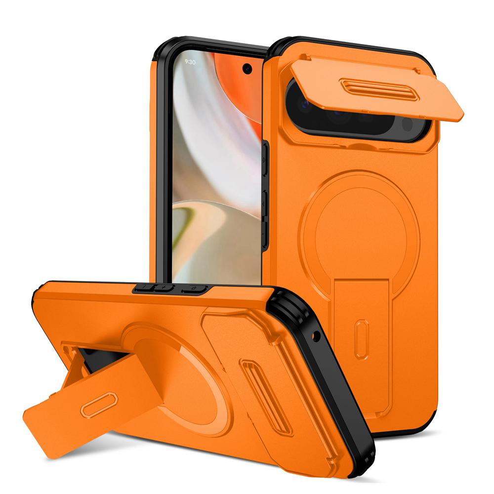 KEYSION Shockproof Magnetic Case for Google Pixel 9 10 Pro XL Slide Camera Protection Kickstand Phone Cover for Google Pixel 9A