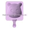 Cartoon Ice Cream Stick Popsicle Mold with Lid - 3 Cavity Silicone DIY Kitchen Tool