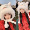 Ear Muffs New Year Pullover Cap Lace Up Scarf Gloves Hat Winter Plush Warm Hat  New Year Gift