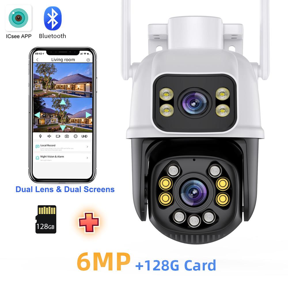 Camere de supraveghere Wifi de 8MP Cameră de securitate fără fir, impermeabilă, pentru exterior, Detectie umană AI, Cameră IP CCTV Dahua, Viziune de noapte