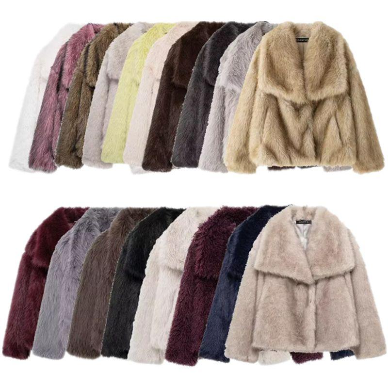 Western Style 2023 Autumn and Winter New Women Clothes Versatile Artificial Fur Effect Short Coat 4360240 712