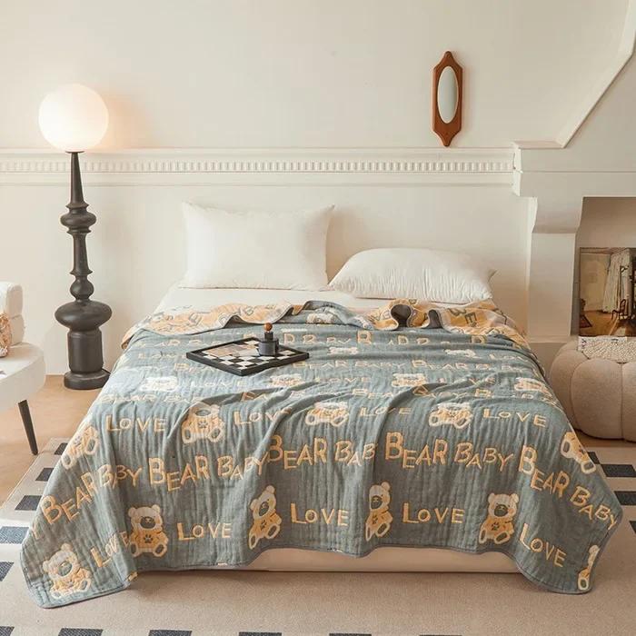 New Class a Cotton Is Not Easy to Shrink 6 Layers Gauze Blanket Towel Blanket Summer Blanket