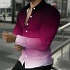 Chemise pour homme à col dégradé violet ton uni manches longues boutonnée