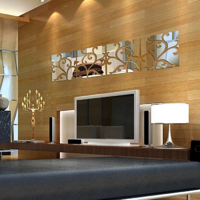 Large 3D Wall Stickers Decorative Removable Flower Mirror Mural Decal Living Home Modern Acrylic Fashion DIY Wall Sticker