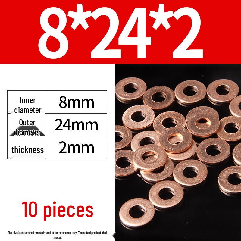 2mm Pure Red Copper Sealing Ring Marine Instrument Flat Washer