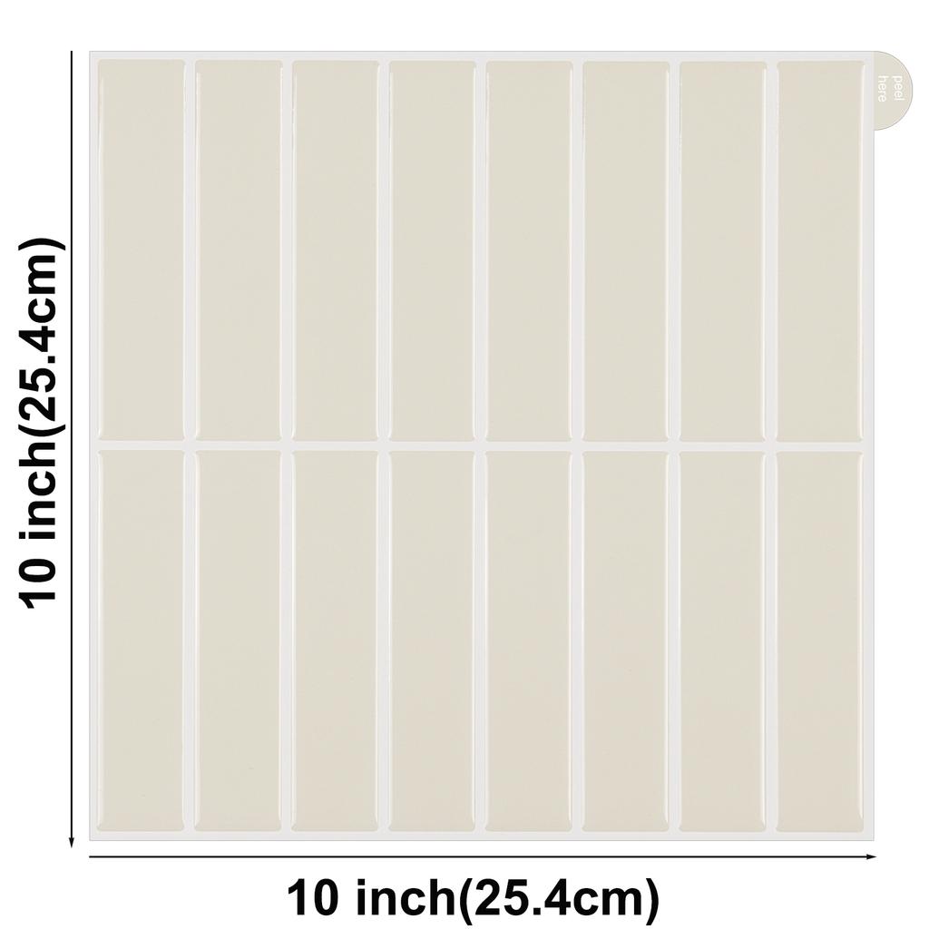 10pcs 3d Ceramic Wall Stickers Kitchen & Bathroom Backsplash Tile Decals Peel and Stick Waterproof Vinyl Wallpaper for Home Wall