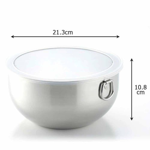 Shimomura Kihan 20cm Bowl with Lid [Made In Japan] Deep Storage Container for Food Preparation, Temporary Storage, Easy Mixing, Fermentation, Bread Ma