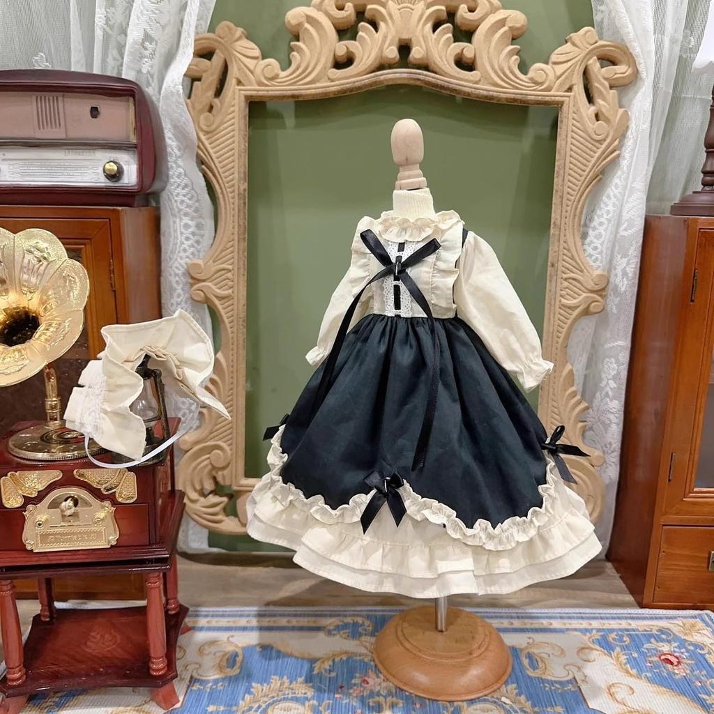 HAMRETHYPPZ 14 16 13 BJD Kugelgelenkpuppe Kleid Puppen Kostüm Dienstmädchen Outfit Kugelgelenkpuppe Kleid Prinzessinnen Kleid, Blauer Prinzessinnenrock, Süßes Dienstmädchen
