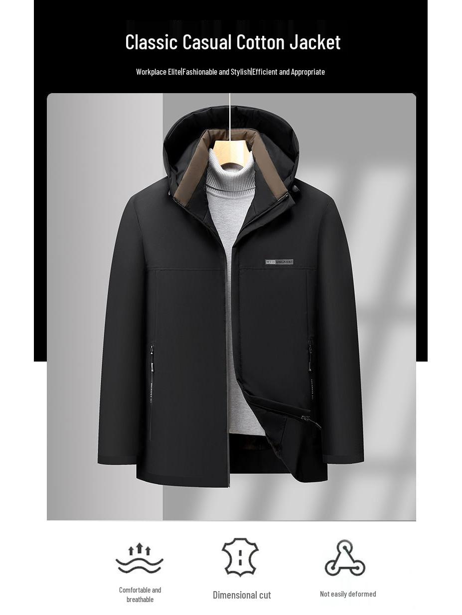 

Woodpecker Mid-Aged Men s Cotton Winter Coat with Fleece Lining - Thickened, New Style. 200/5XL [185-210 kg]