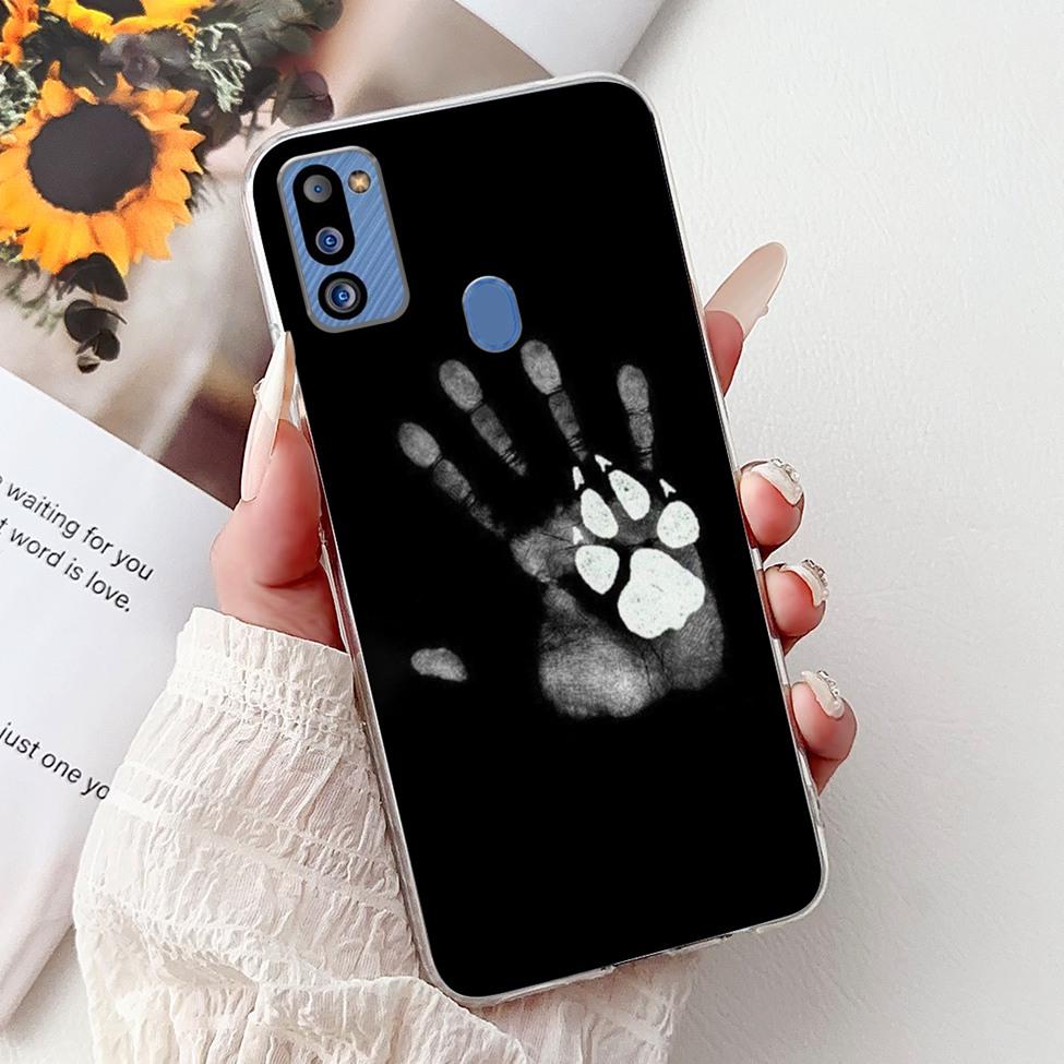 For Samsung M21 2021 Case Clear Fashion Cute Cat Cool Luxury Painted Soft Funda For Samsung Galaxy M21 2021 Back Cover SM-M215G