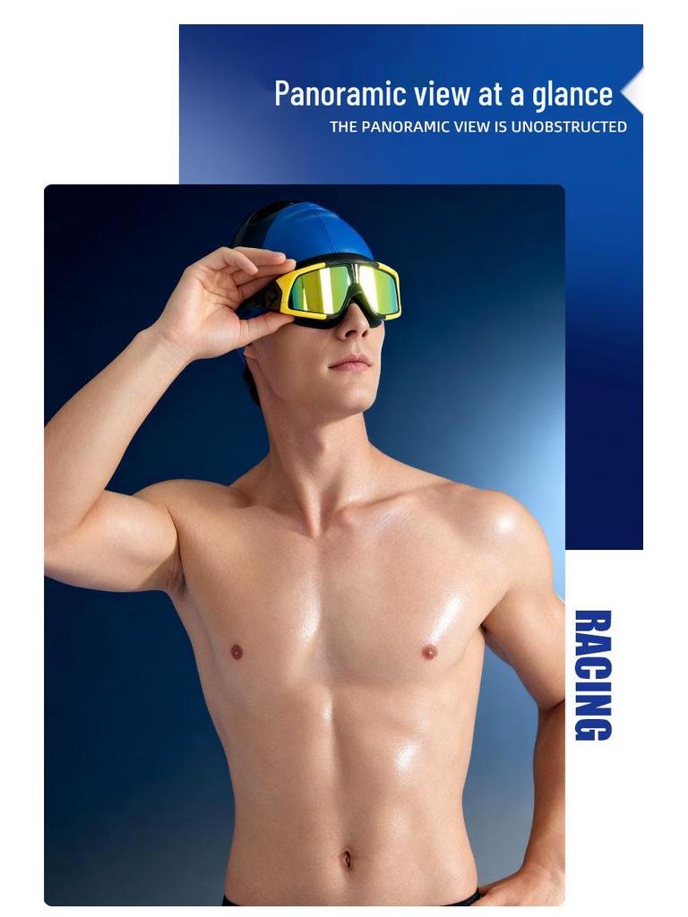 High-Definition Anti-Fog Adult Waterproof Swimming Goggles - Unisex Large Frame Design