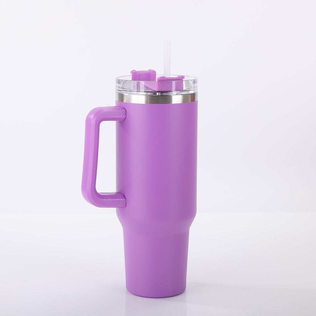 Taza de Acero Inoxidable para Coche de 40 oz con Asa y Aislamiento de Doble Pared para Viajes al Aire Libre