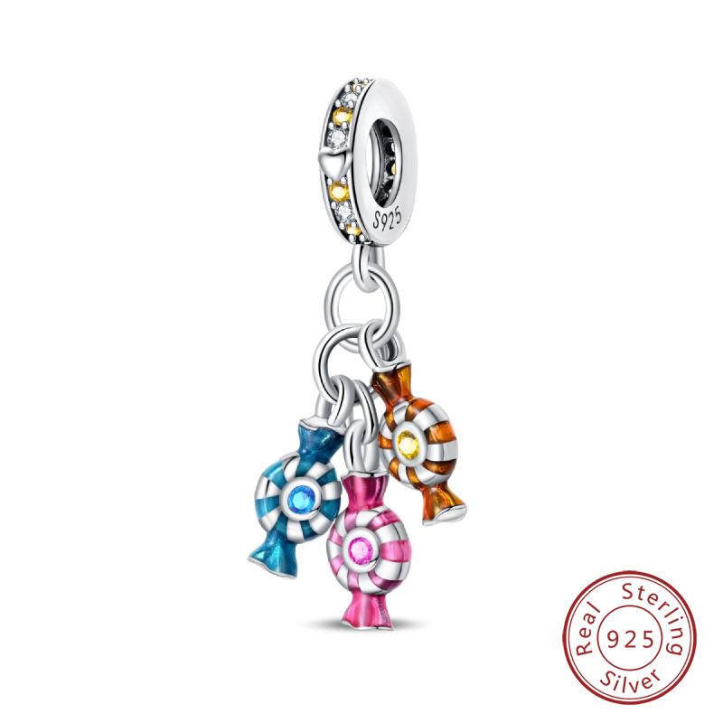 Copper Little Bear Soft Candy Coffee Strawberry Cake Afternoon Tea Charms Beads Fit Qikaola Bracelets Diy Jewelry