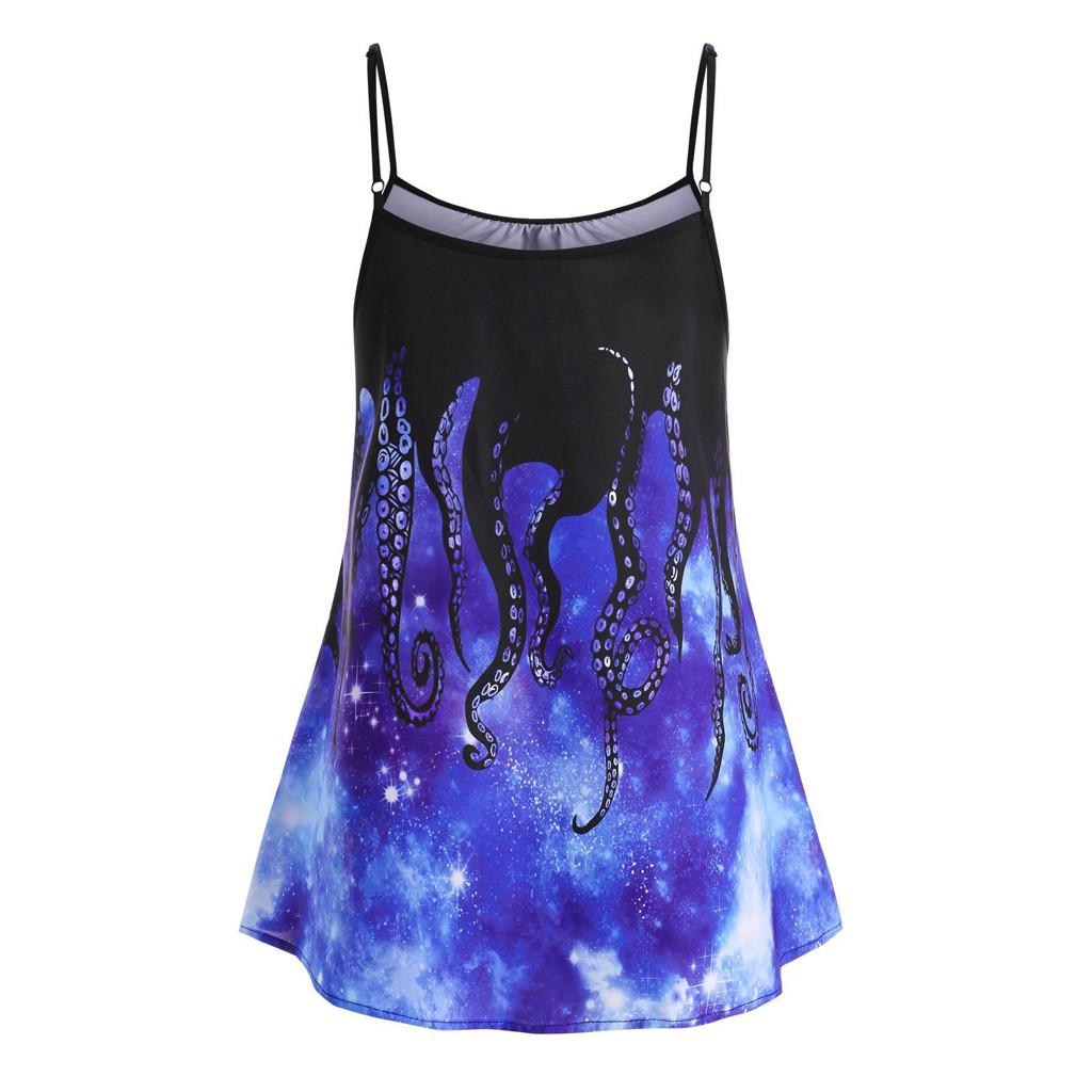 Plus Size Mode Damen bedruckte Camis ärmellose Tops Bluse