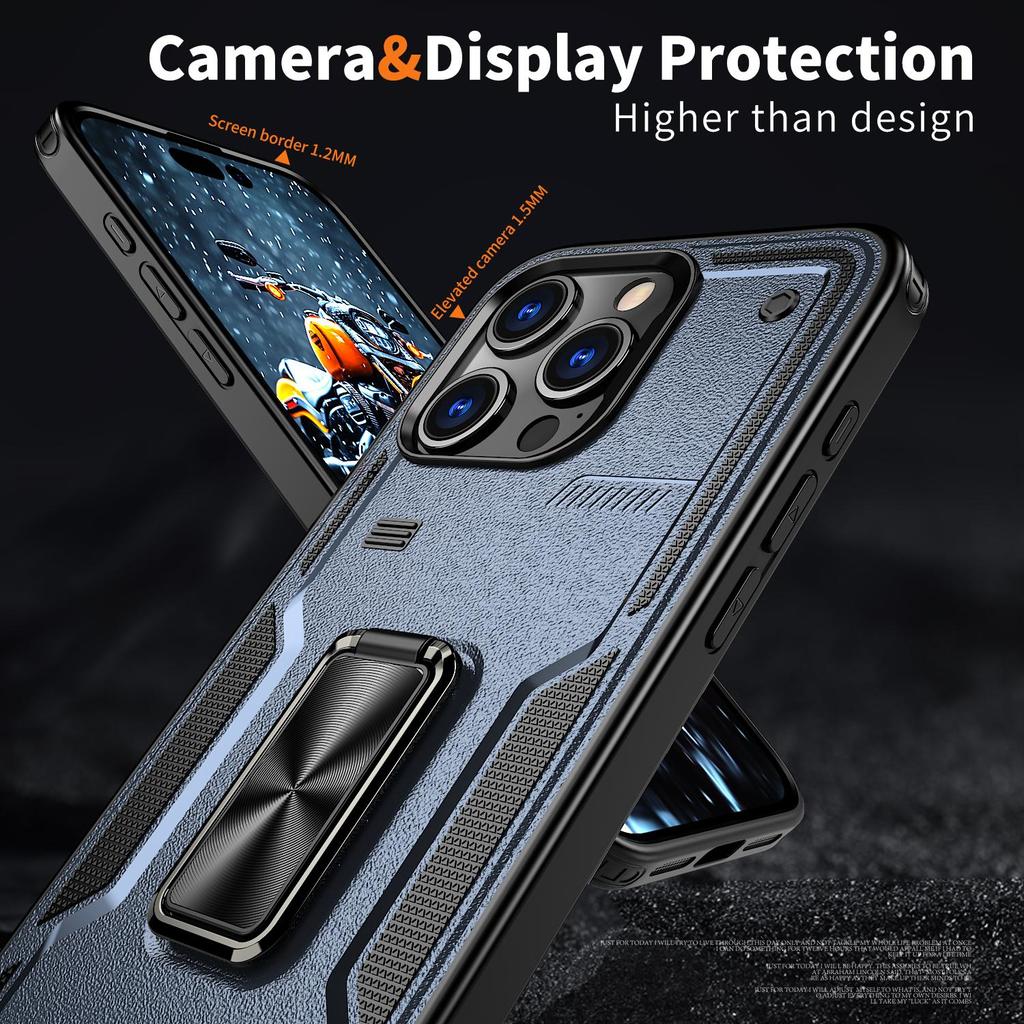 For iPhone 15 16 Pro Max/16 Plus/15 Plus/15 Pro/iPhone 16E Shockproof phone case car magnetic bracket protective cover TPU+PC